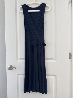 FOREVER 21 Wrap Midi Dress – Navy – Size S